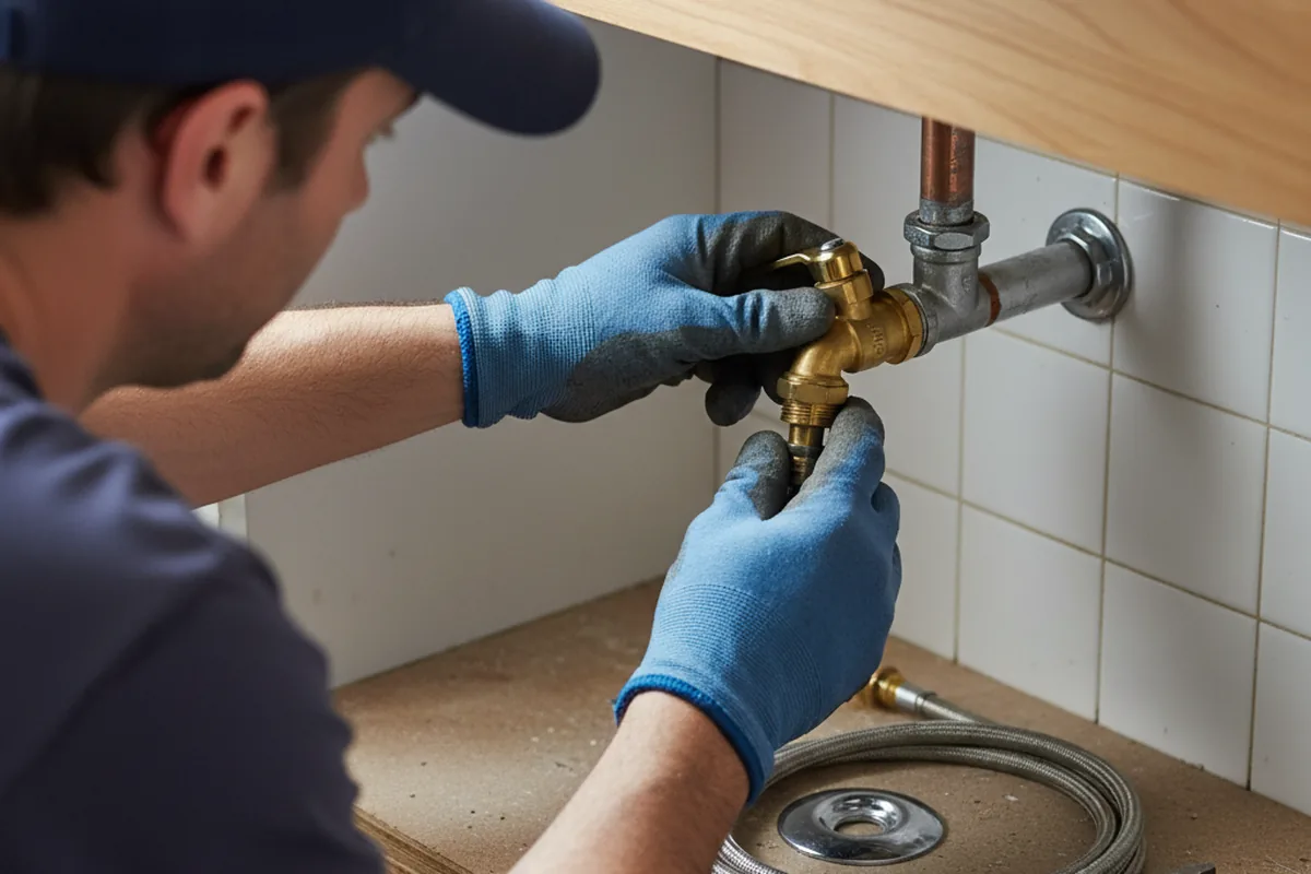 Shutoff valve and fitting work during Well Pump Repair in Huntington
